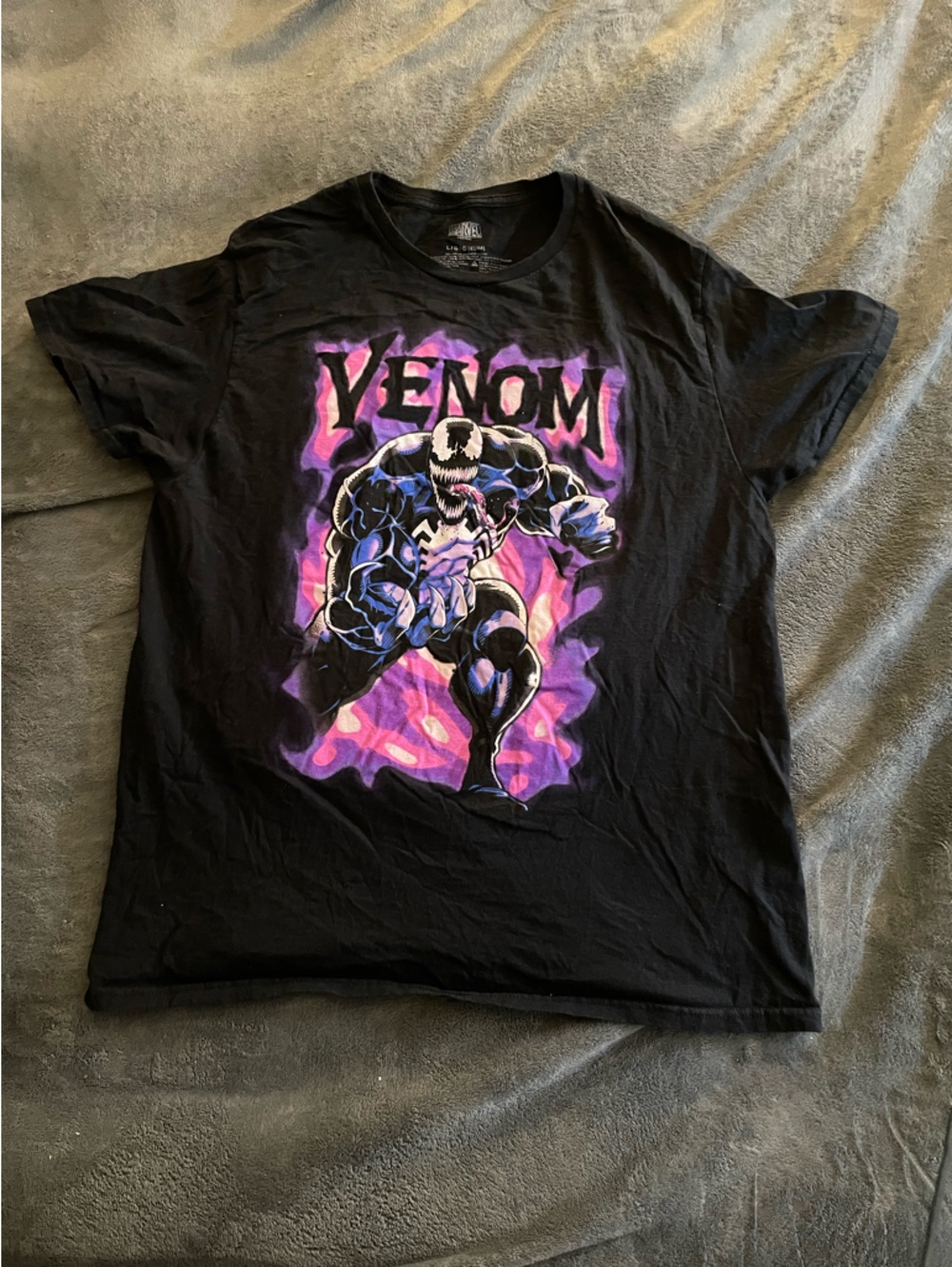 Marvel Venom Graphic Tee - Black with Purple and Pink
